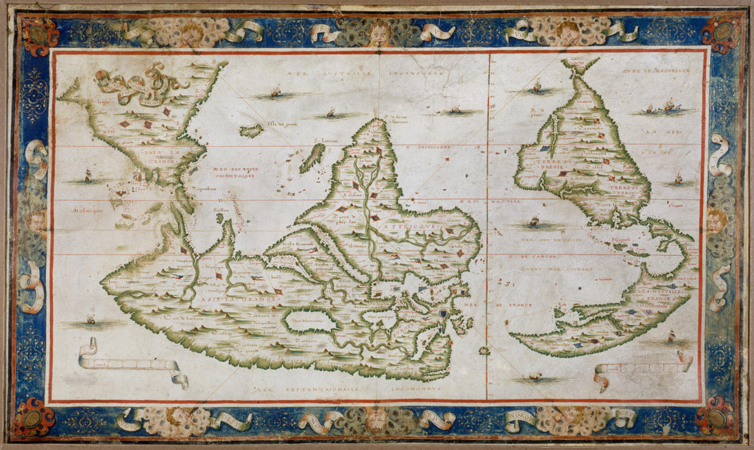 This old map of World Map, from 1566 was created by Nicolas Desliens in 1566
