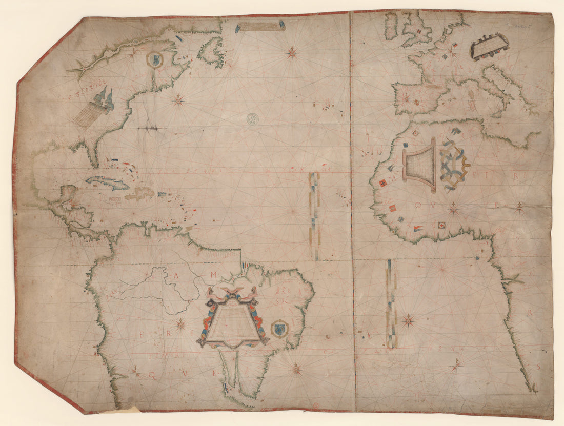 This old map of Map of the Atlantic Ocean, from 1601 was created by Guillaume Levasseur in 1601