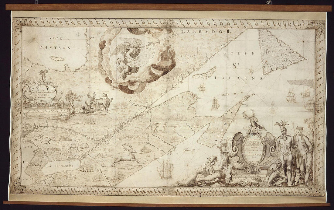 This old map of Map for the Clarification of Land Titles In New France, from 1678. (France) was created by  Baptiste in 1678