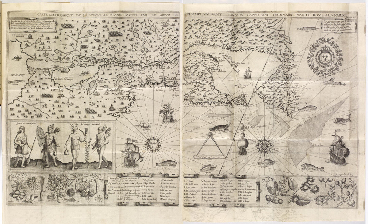 Geographical Map of New France Made by Mr. De Champlain of Saintonge, Ordinary Captain for the King&