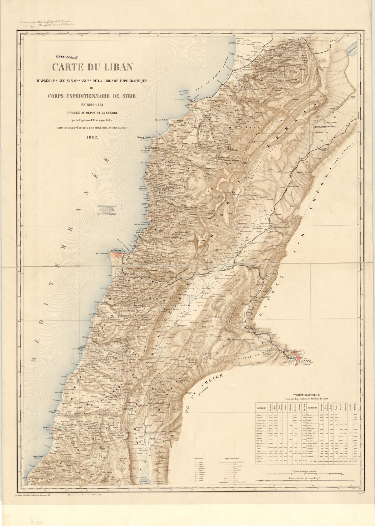 Israel, Lebanon, Syrian Arab Republic (1861) 1913 by Relic Map Company