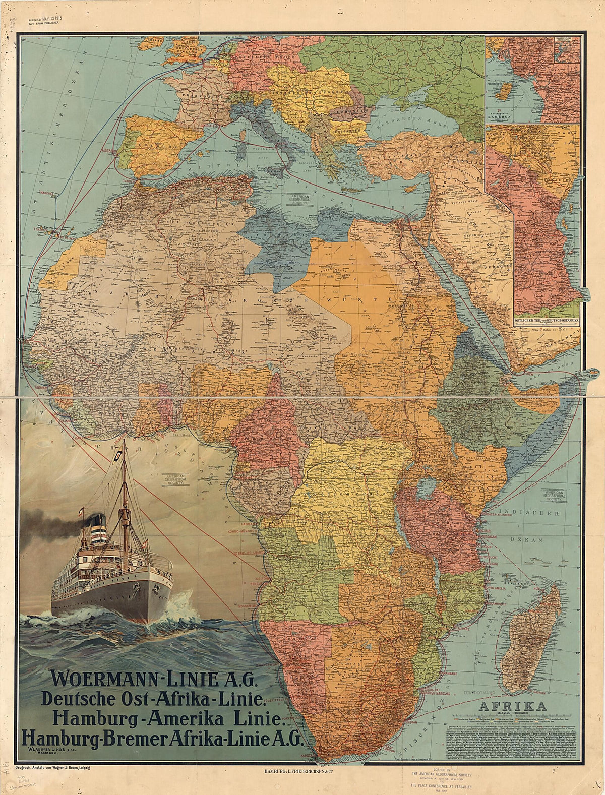 Africa, 1914. (Afrika) by Relic Map Company