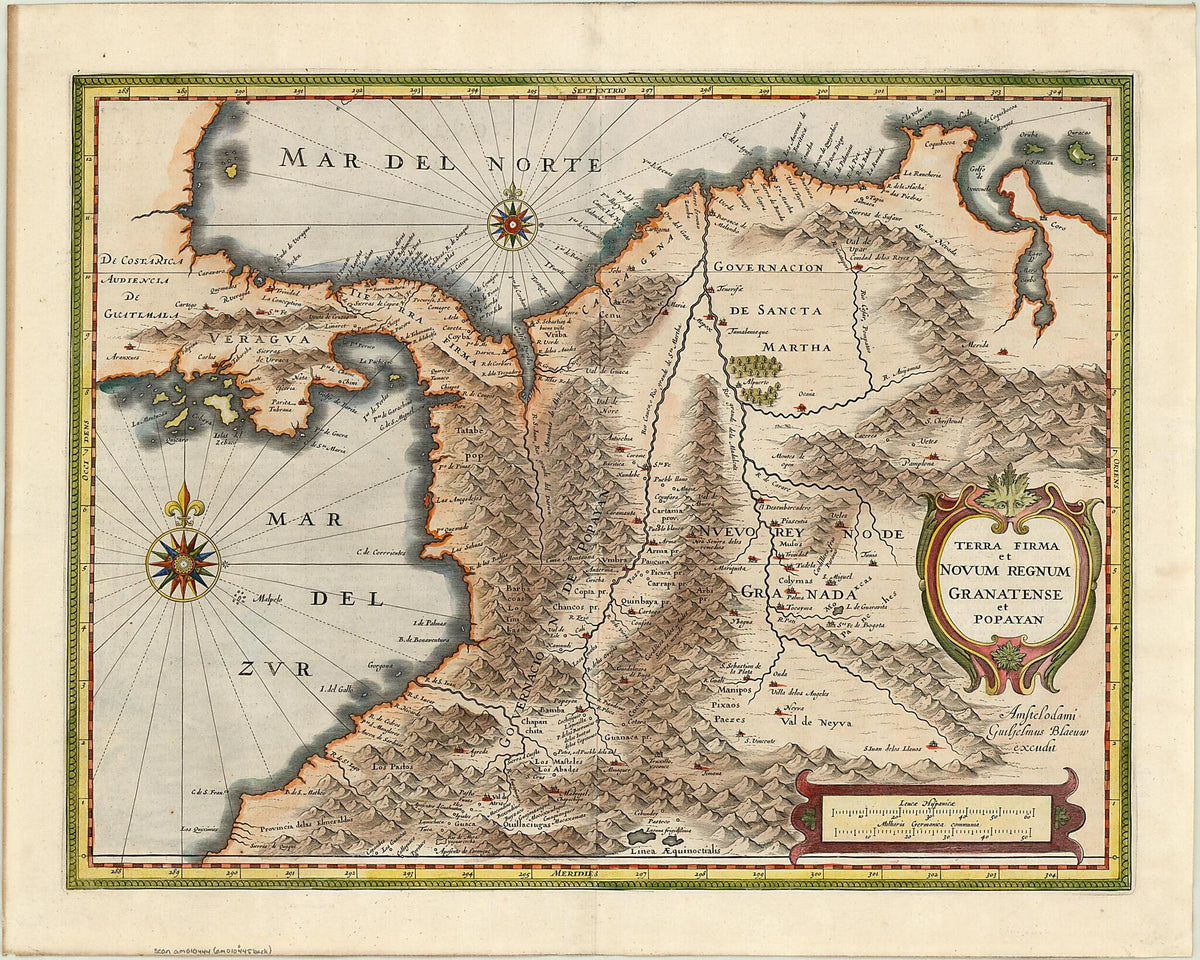 The Province of Tierra Firme and the New Kingdom of Granada and Popayán. (Terra Firma Et Novum Regnum Granatense Et Popayan) 1631 by Relic Map Company
