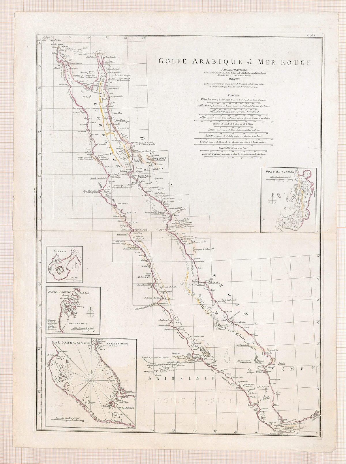 Arabian Gulf Or Red Sea. (Golfe Arabique Ou Mer Rouge) 1765 by Relic Map Company