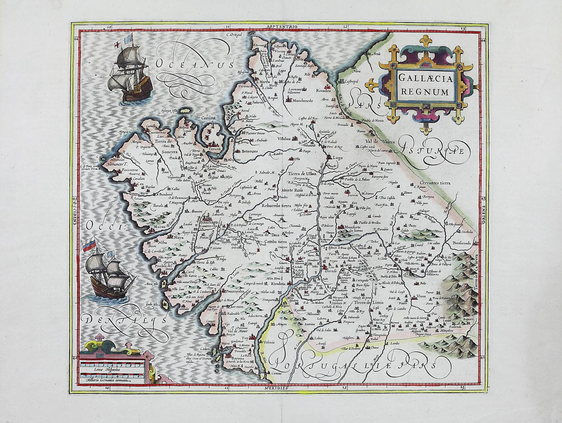 This old map of Kingdom of Galicia. (Gallæcia Regnum) from 1619 was created by Jodocus Hondius, Gerhard Mercator in 1619