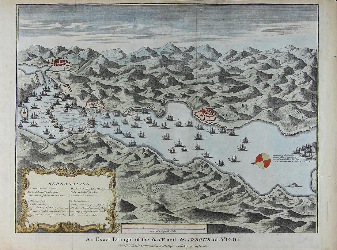 This old map of An Exact Draught of the Bay and Harbour of Vigo from 1759 was created by James Basire, M. (Paul) Rapin De Thoyras, N. (Nicholas) Tindal in 1759