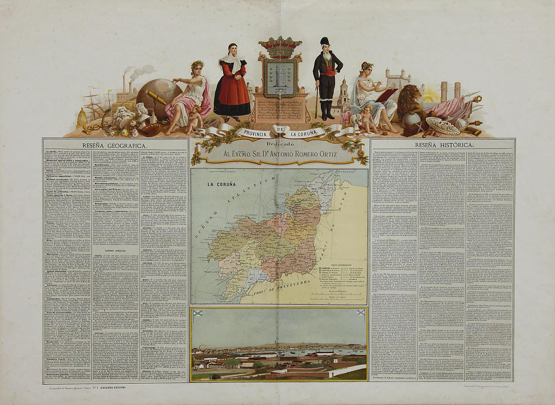 This old map of Province of Corunna. (Provincia De La Coruña) from 1875 was created by Francisco Boronat Y Satorre in 1875