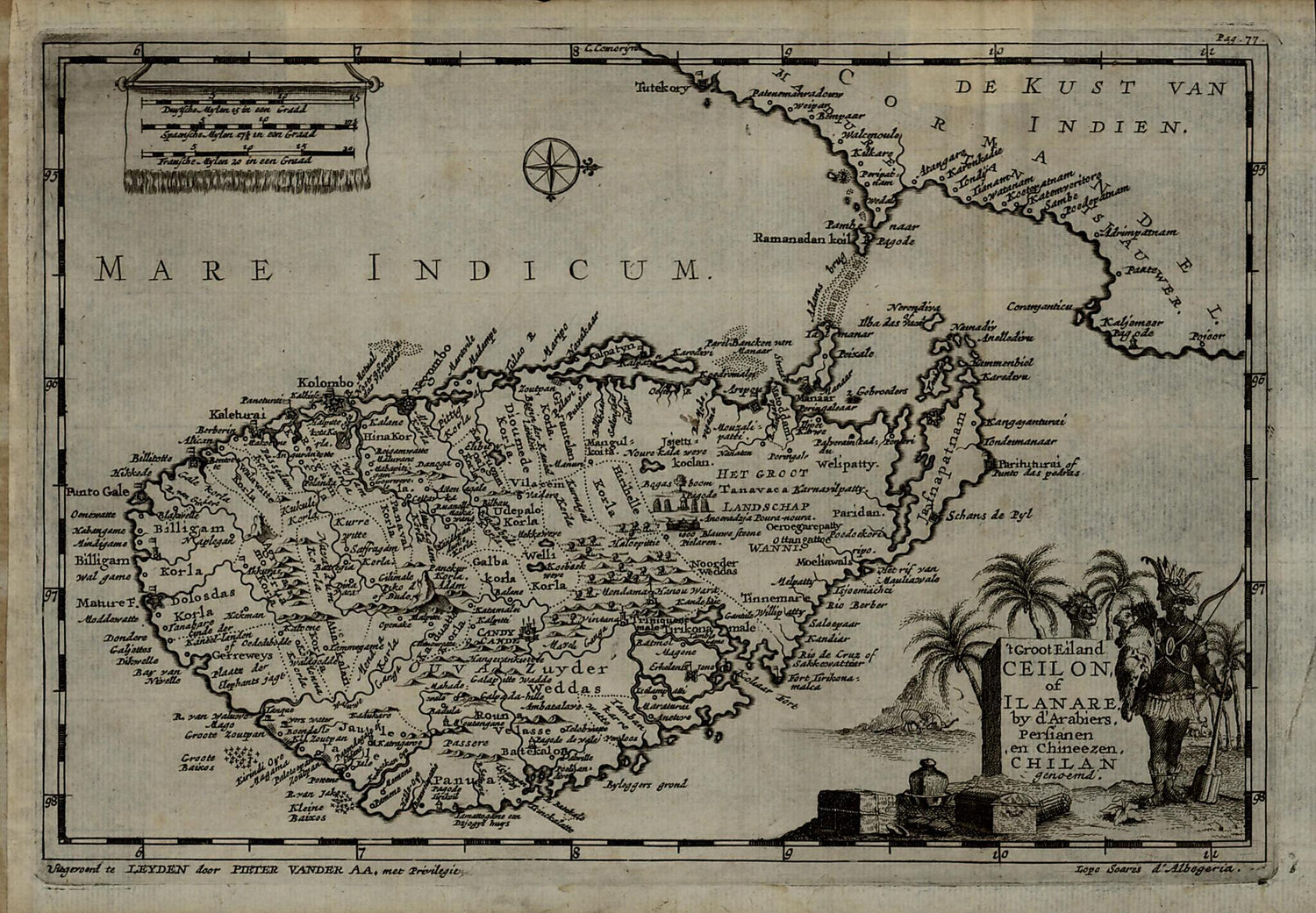 This old map of The Big Island of Ceylon, Or Ilanare, Called Chilan by the Arabs, Persians and Chinese. (t Groot Eiland Ceilon, of Ilanare, by D&