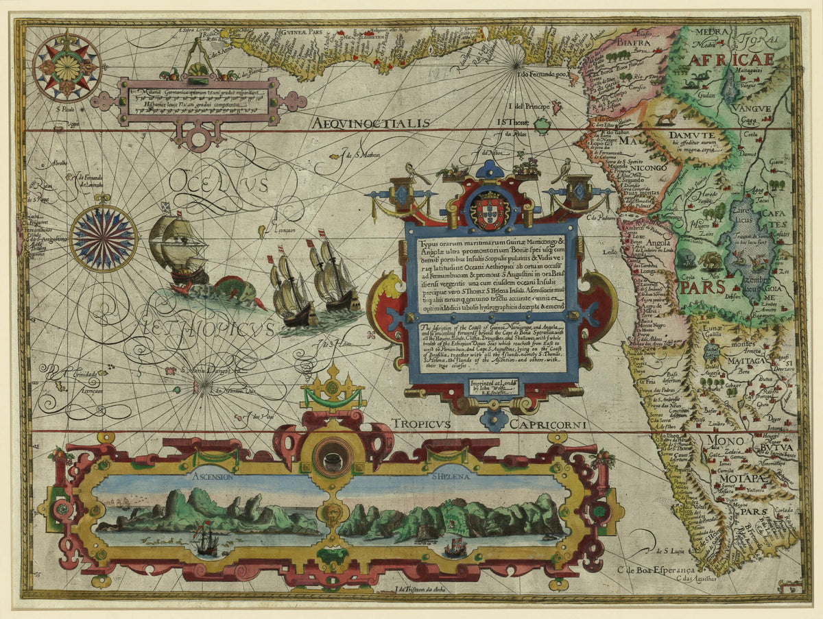 The Description of the Coast of Guinea, Manicongo, and Angola, and So Proceeding Forwards Beyond the Cape of Good Hope, With All the Harbors, Islands, Cliffs, Sandbars, and Shallows. (Typus Orarum Maritimarum Guineae, Manicongo, &amp; Angôlae Ultra Promo... by Relic Map Company