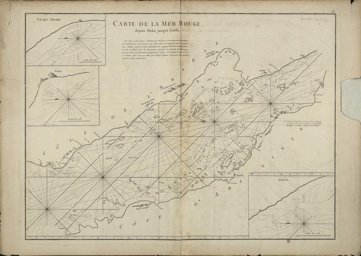 Map of the Red Sea from Mocha to Jeddah. (Carte De La Mer Rouge Depuis Moka Jusqu&