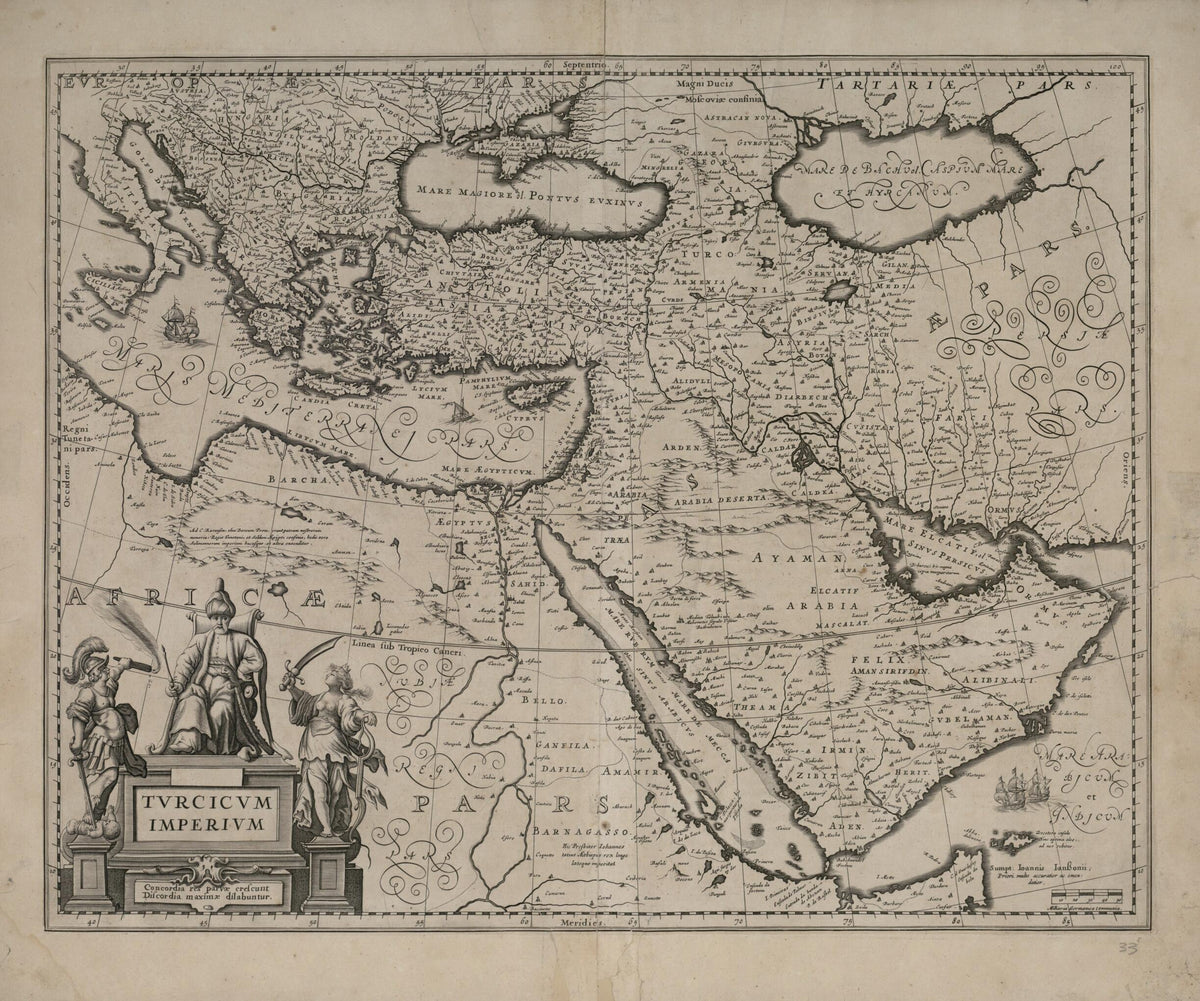 Turkish Empire. (Tvrcicvm Imperivm) 1635 by Relic Map Company