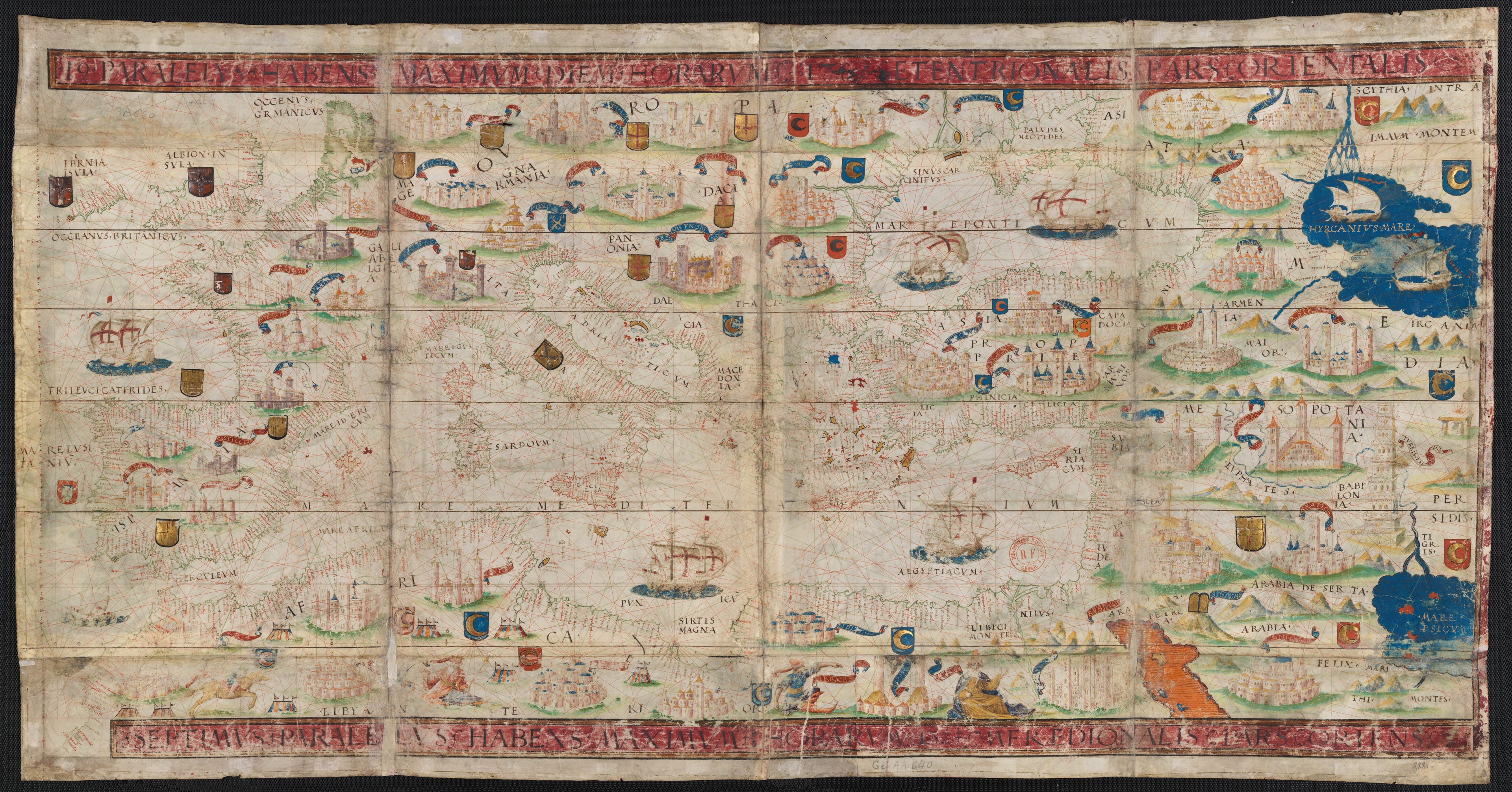 This old map of Nautical Atlas of the World, Folio 6 Verso, the Mediterranean Sea from 1519 was created by António De Holanda, Lopo Homem, King of Portugal Manuel I, Jorge Reinel, Pedro Reinel in 1519