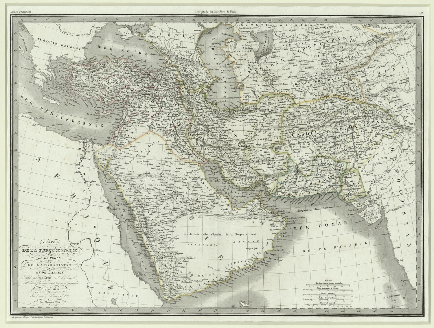 Map of Asiatic Turkey, Persia, Afghanistan, and Arabia. (Carte De La Turquie D&