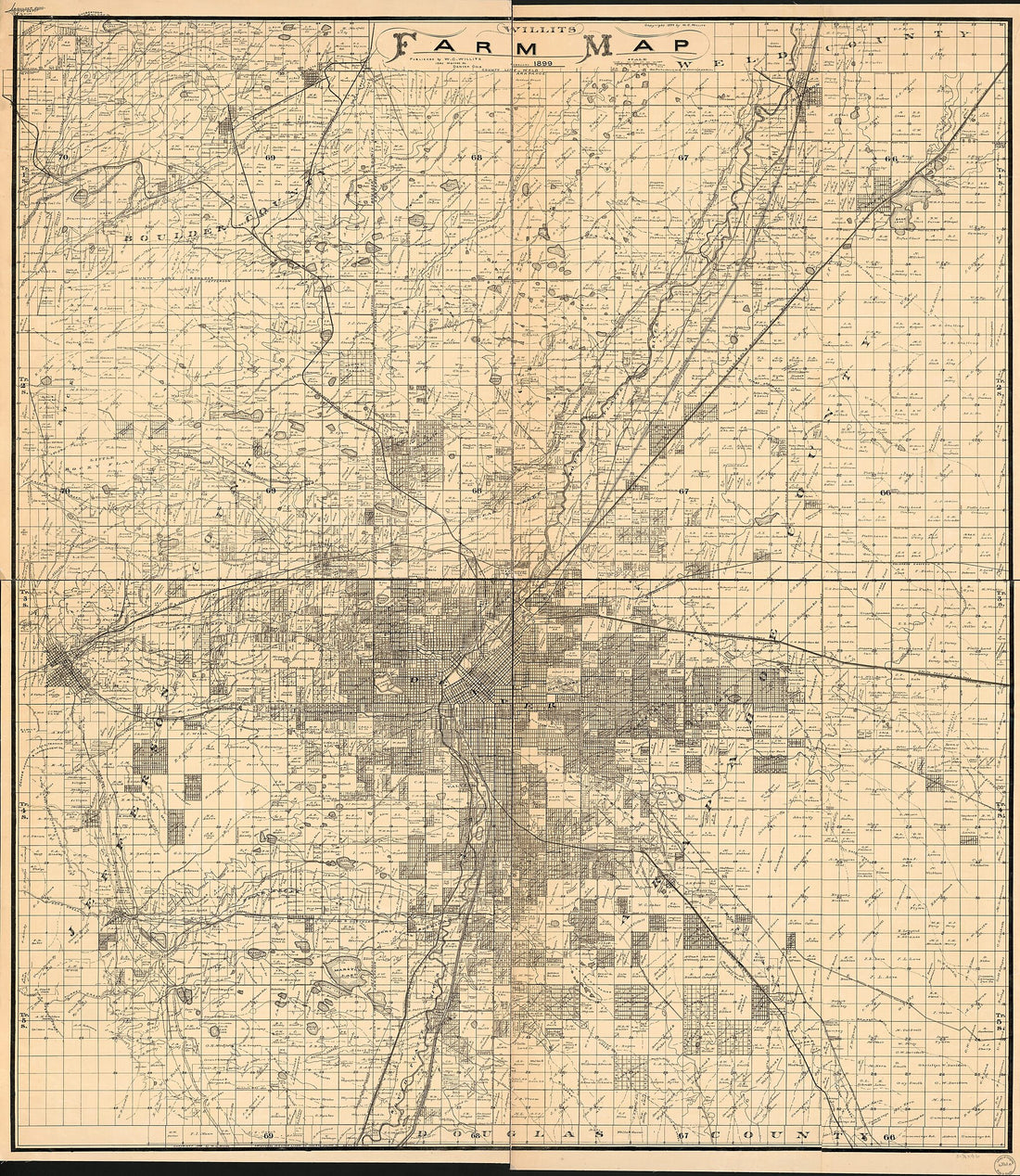 This old map of Willits Farm Map from 1899 was created by W. C. (Warren C.) Willits in 1899