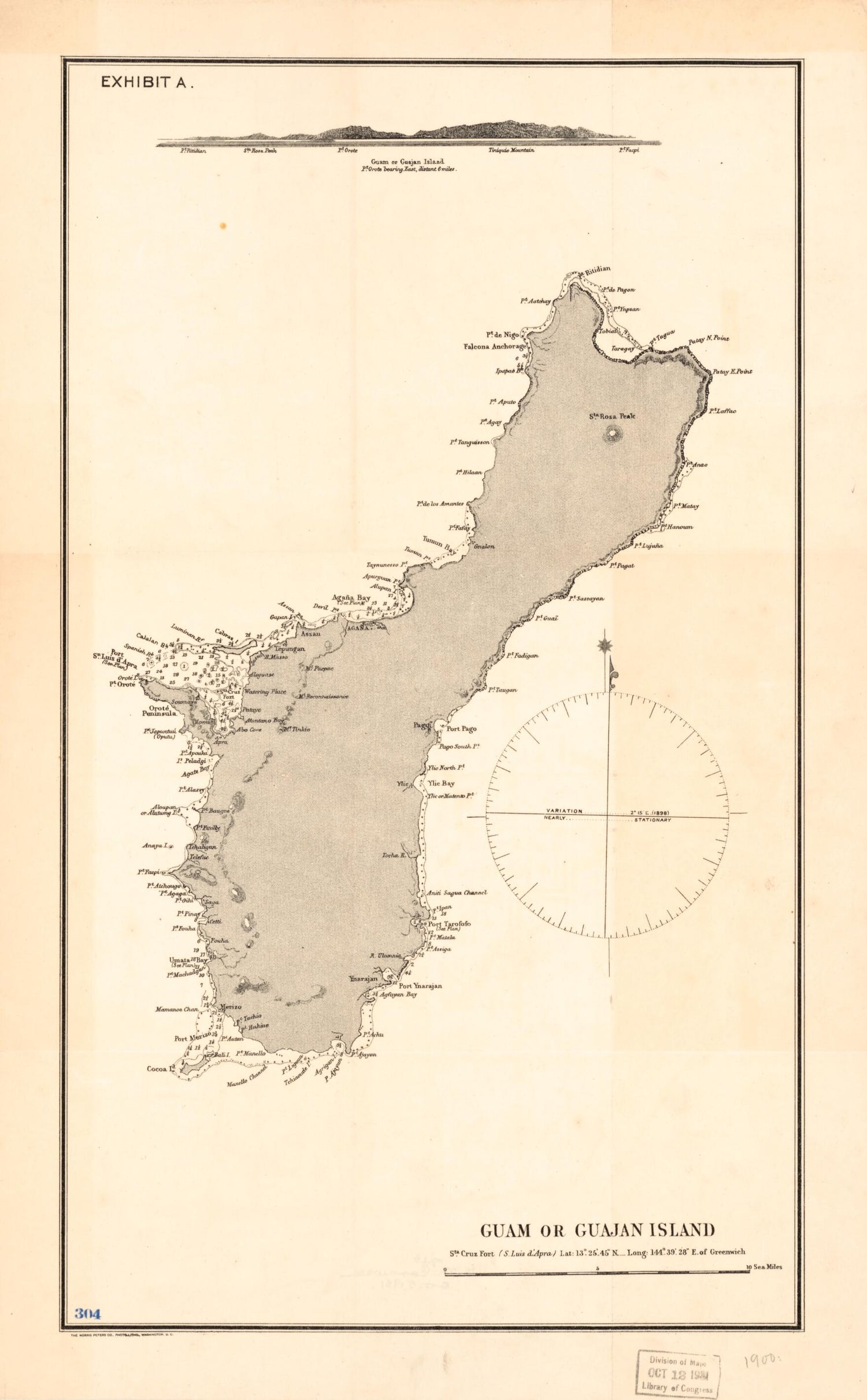 Guam Or Guajan Island 1900 by Relic Map Company