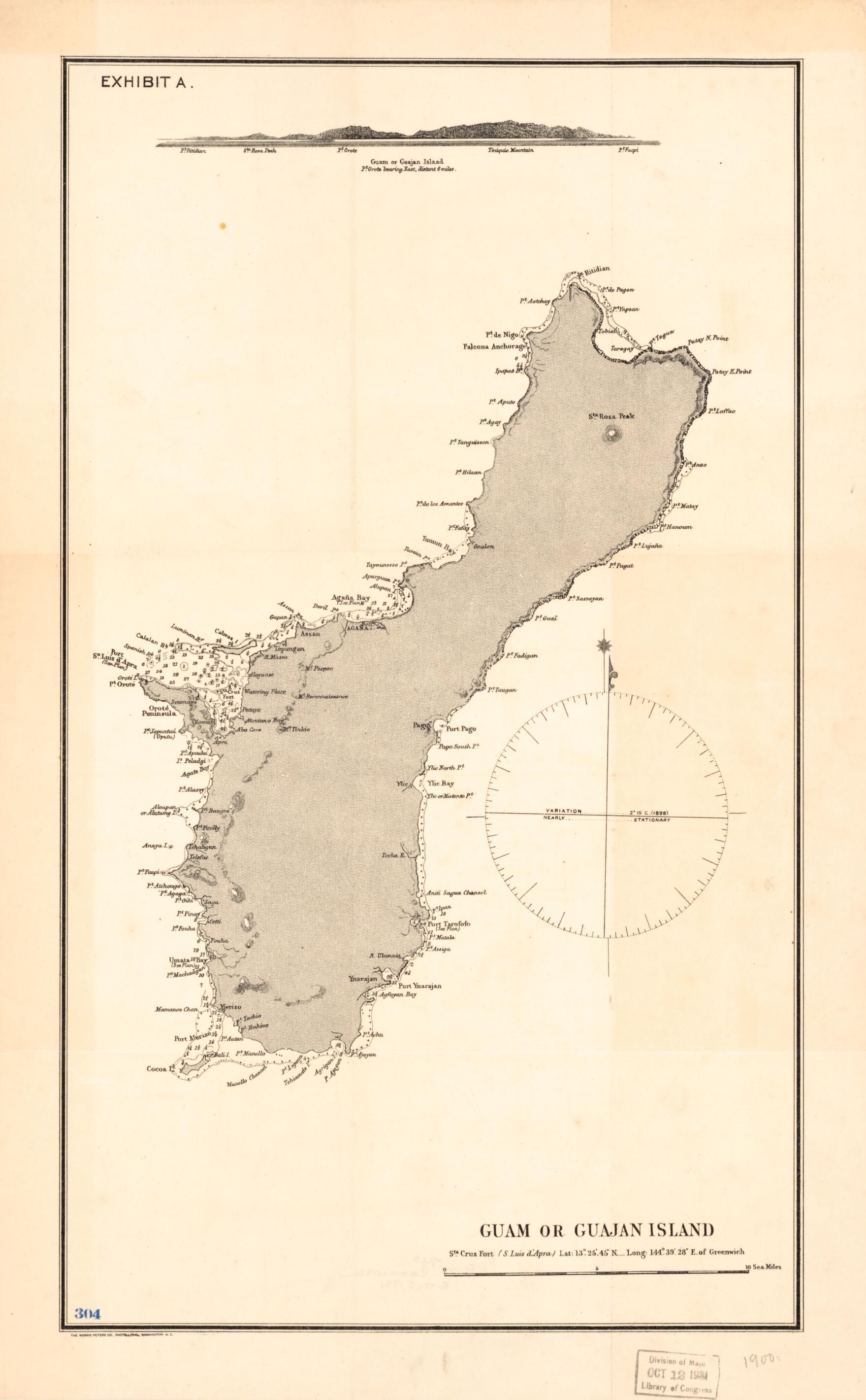 Guam Or Guajan Island 1900 by Relic Map Company