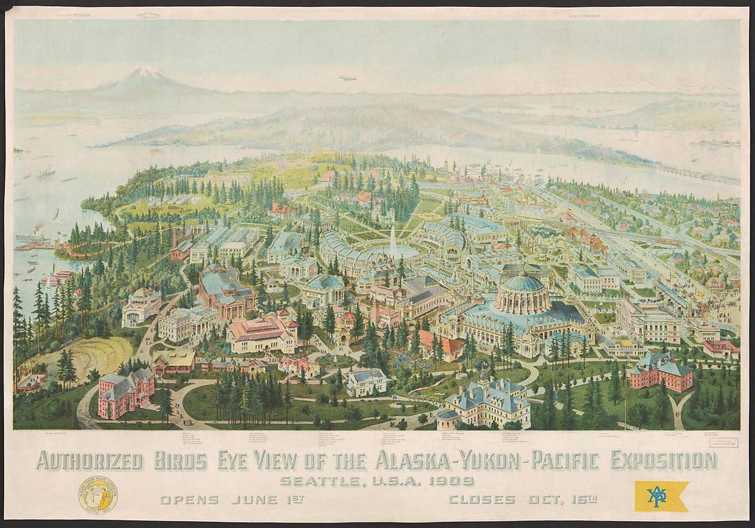 This old map of Yukon-Pacific Exposition. Seattle, U.S.A. from 1909 was created by Rollin Caughney in 1909