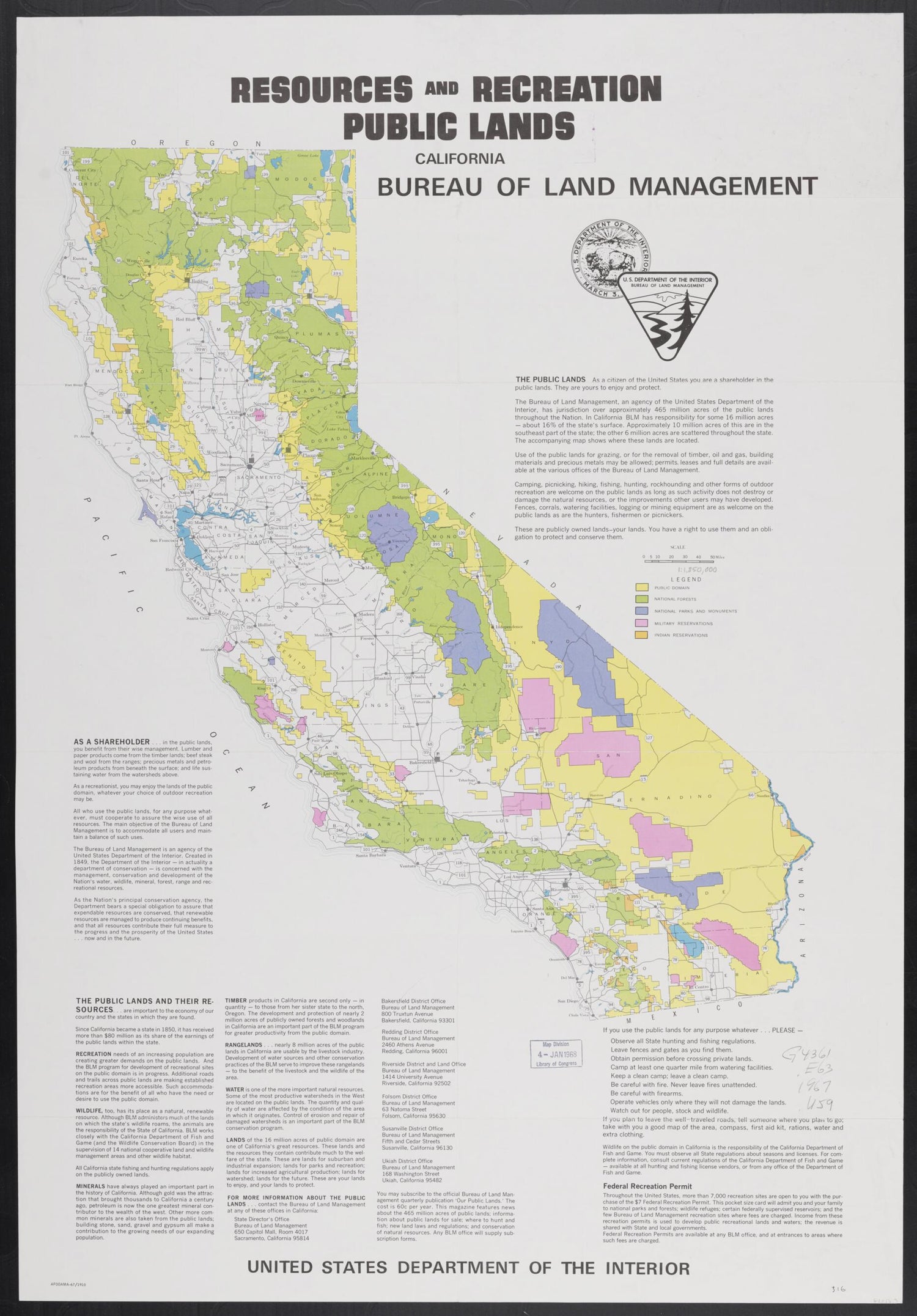 This old map of -various Subjects Recreation 1957-1970--Rn (Alternate Supplied Title: California Title Collection Drawer 70, -various Subjects Recreation 1957-1970--Rn) from 1850 was created by  in 1850