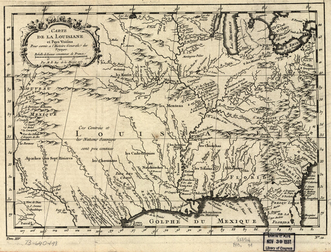 This old map of Carte De La Louisiane Et Pays Voisins, Pour Servir a L&