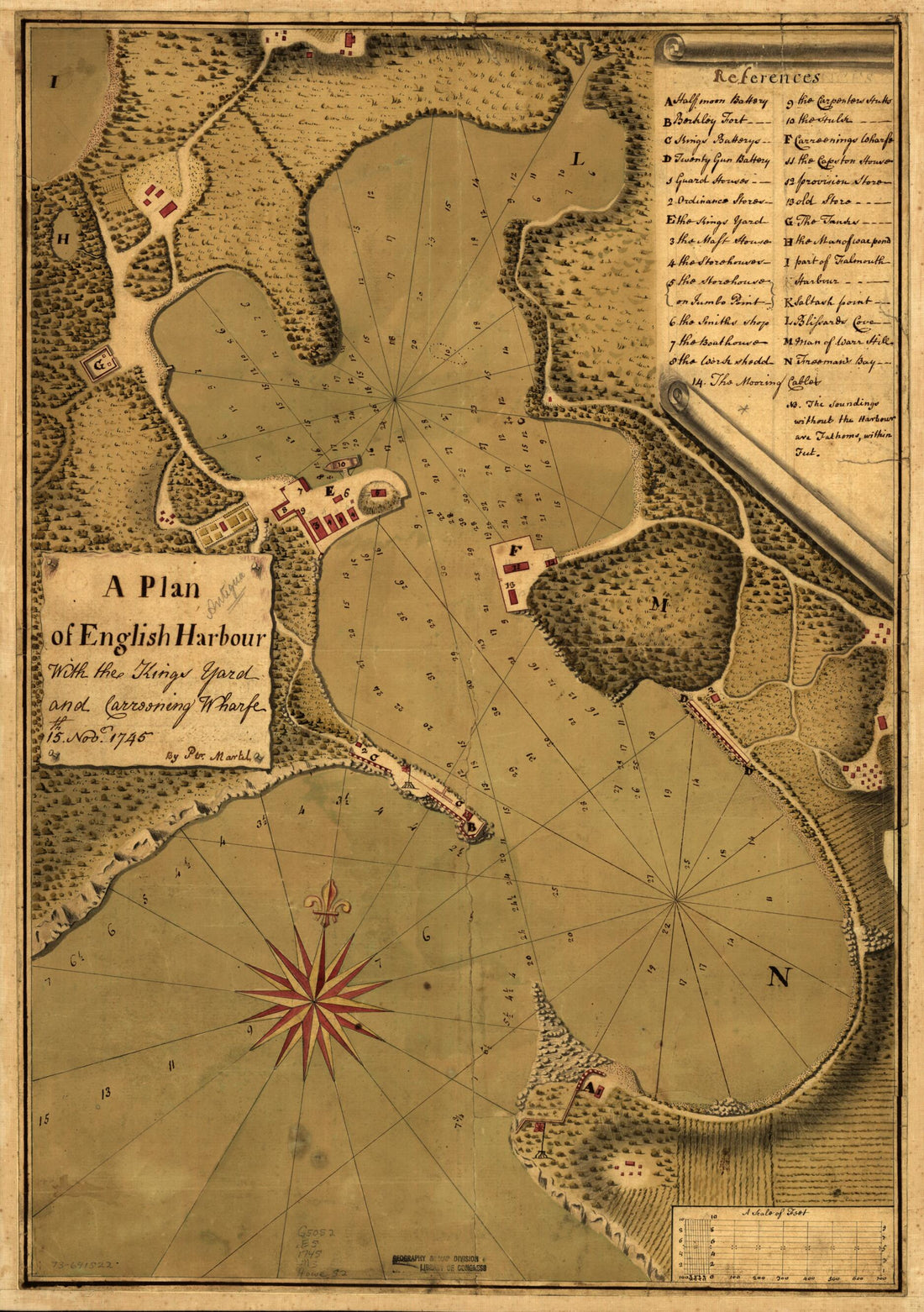 This old map of A Plan of English Harbour; With the King&