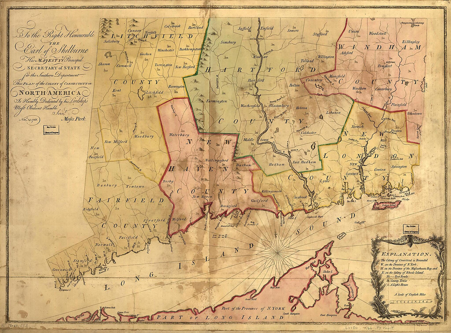 This old map of America from 1766 was created by William Petty Lansdowne, Moses Park in 1766