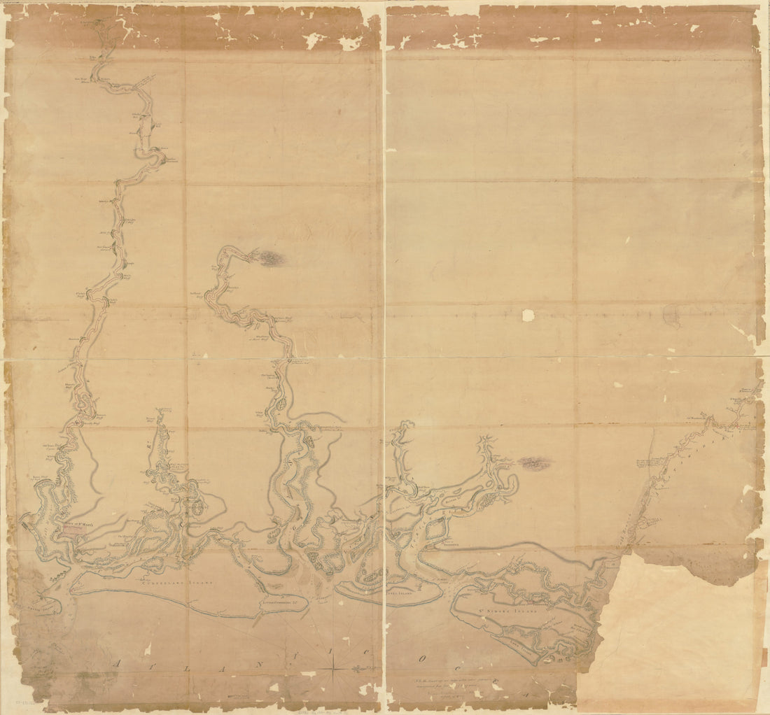This old map of Map of the Coast of Georgia, Bordering On Camden and Glynn Counties, Showing Also the Course and Soundings of the Alatamaha, Turtle, Crooked, St. Mary&