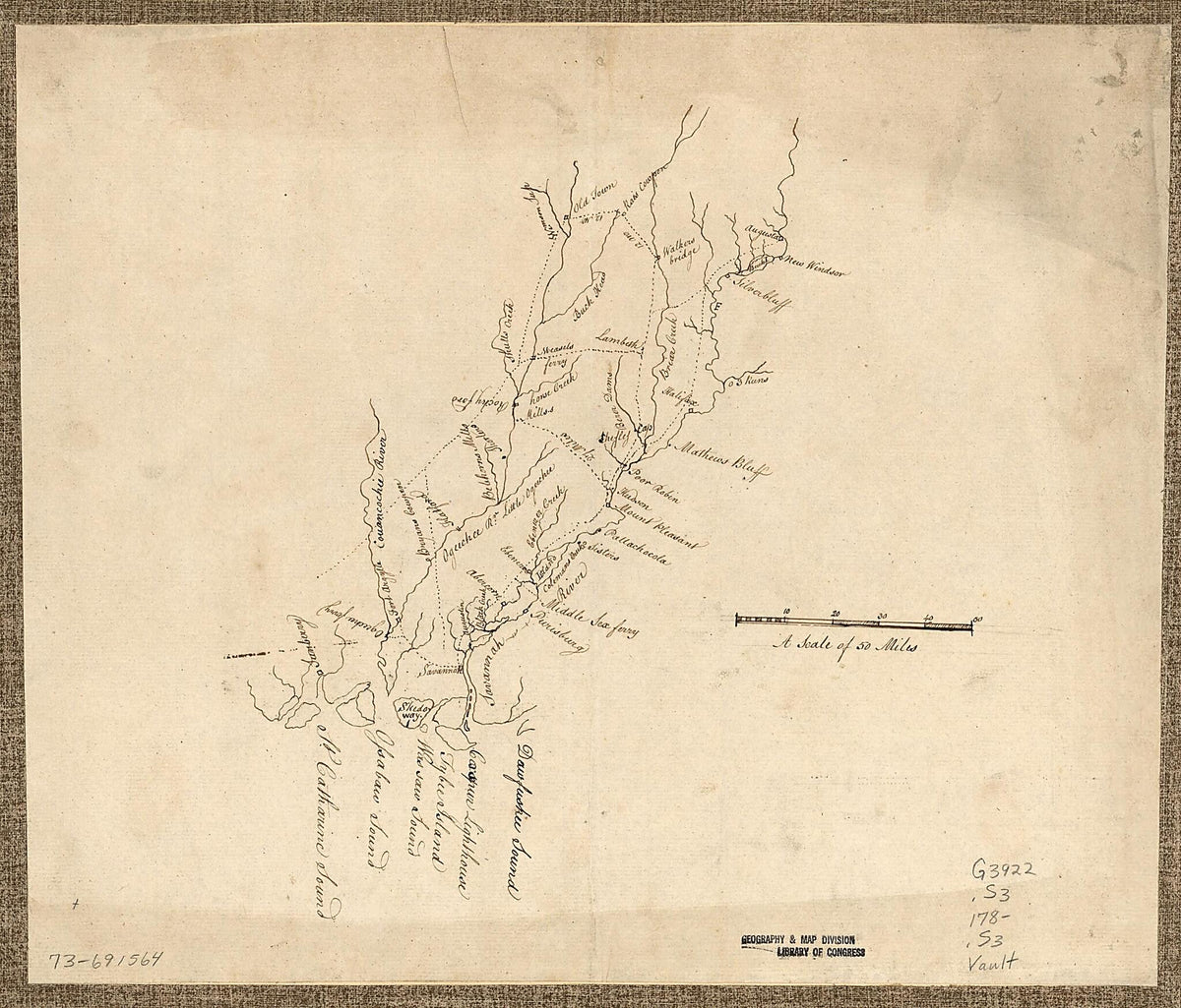 Savannah River &amp; Ogeechee River 1780 by Relic Map Company