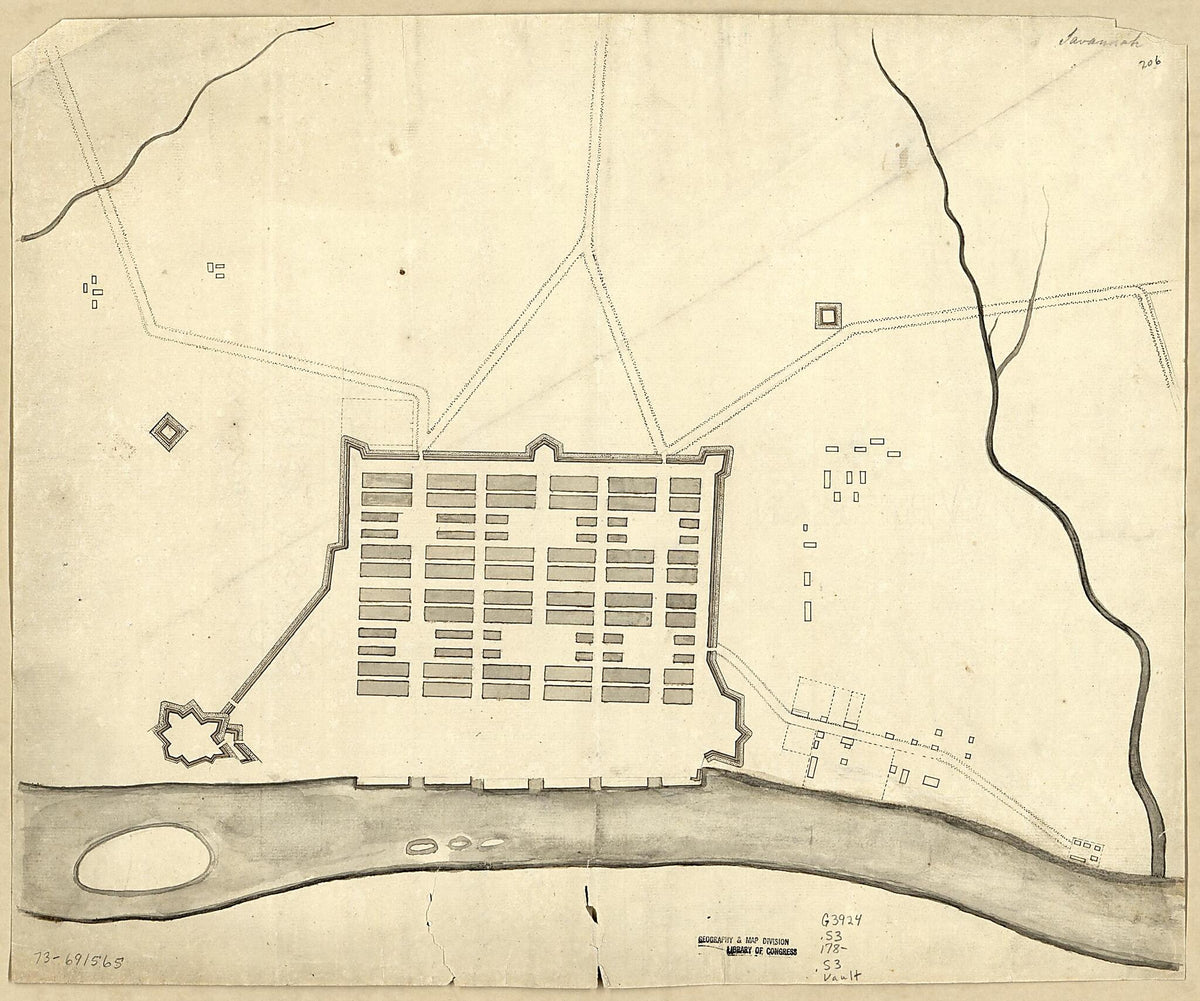 Savannah 1780 by Relic Map Company