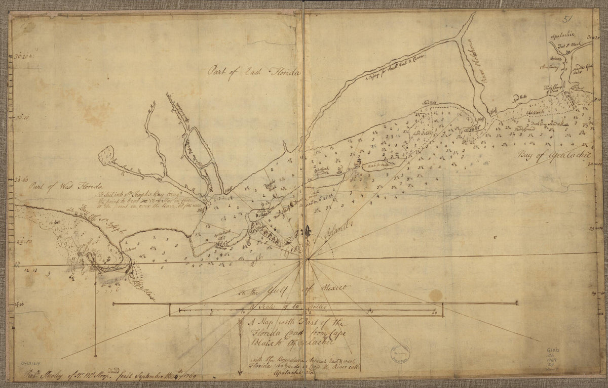 A Map With Part of the Florida Coast from Cape Blaise to Apalachie; With the Boundaries Betwixt East &amp; West Floridas, 160 Yards Across the River Call&