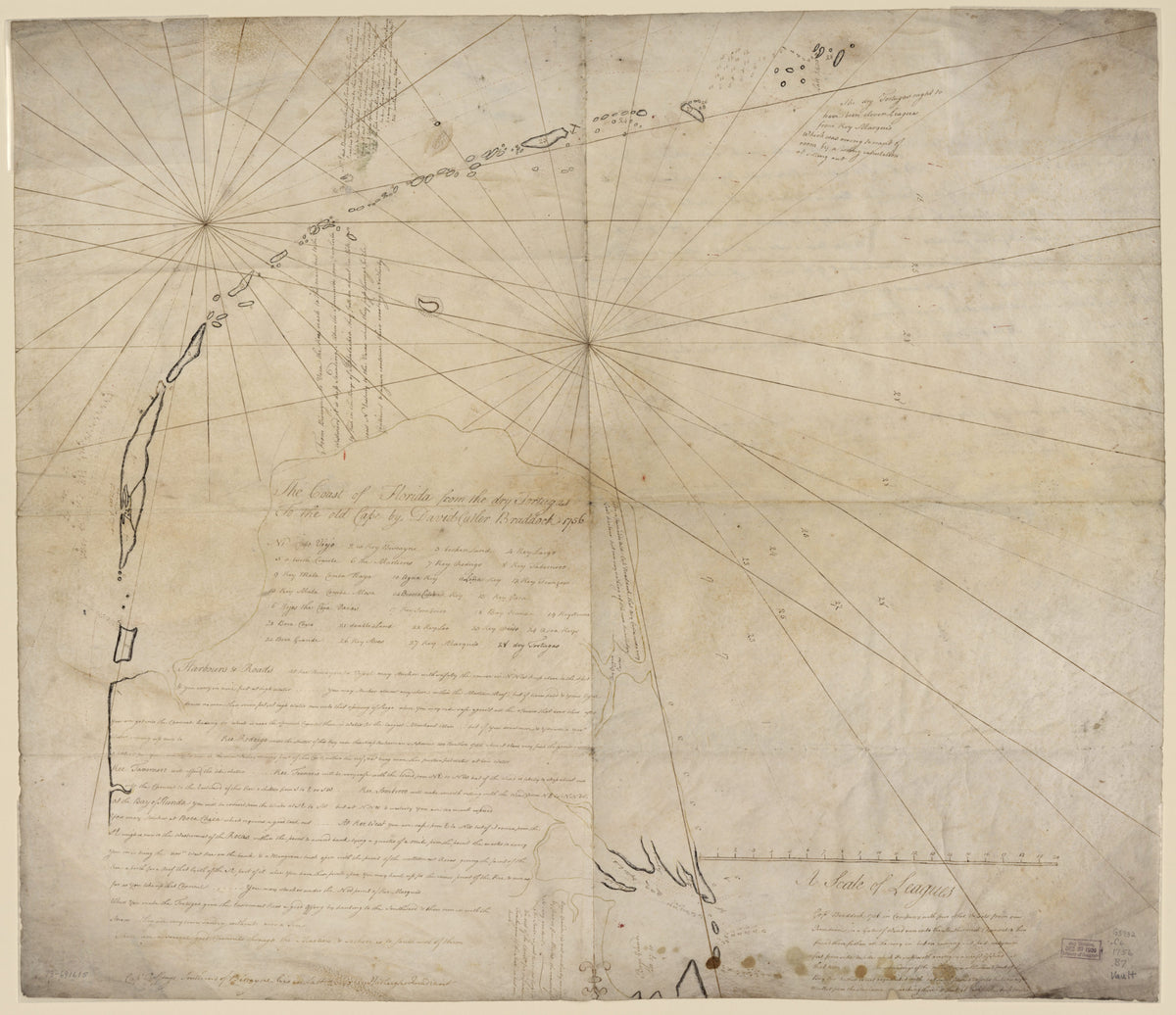 The Coast of Florida from the Dry Tortugas to the Old Cape 1756 by Relic Map Company