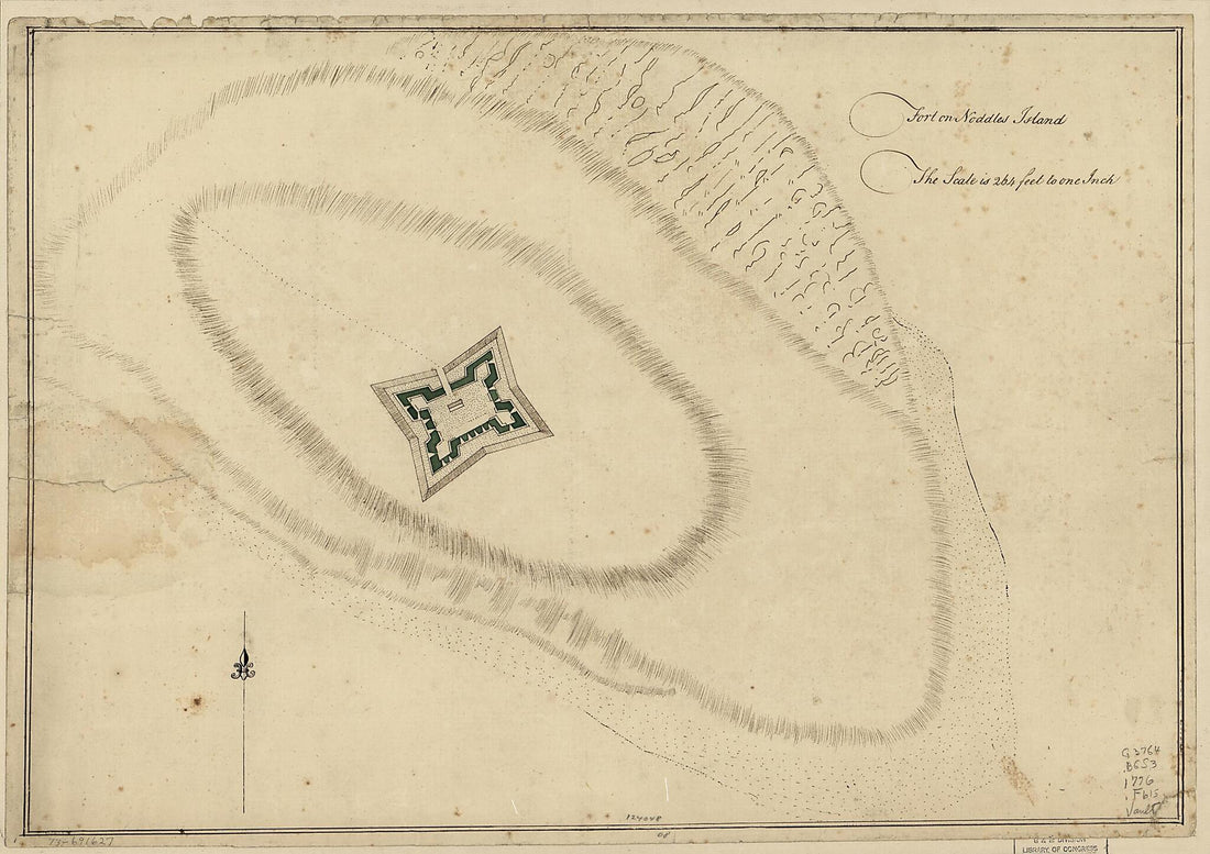This old map of Fort On Noddles Island from 1776 was created by  in 1776