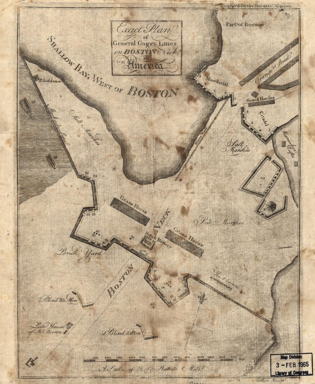 This old map of Exact Plan of General Gage&