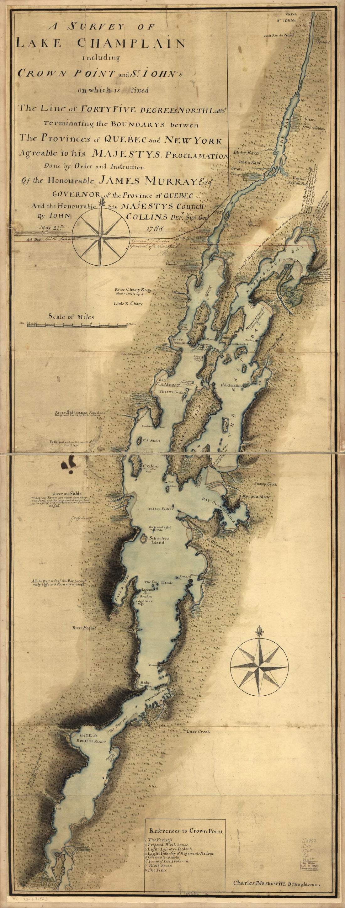 This old map of A Survey of Lake Champlain Including Crown Point and St. Iohn&