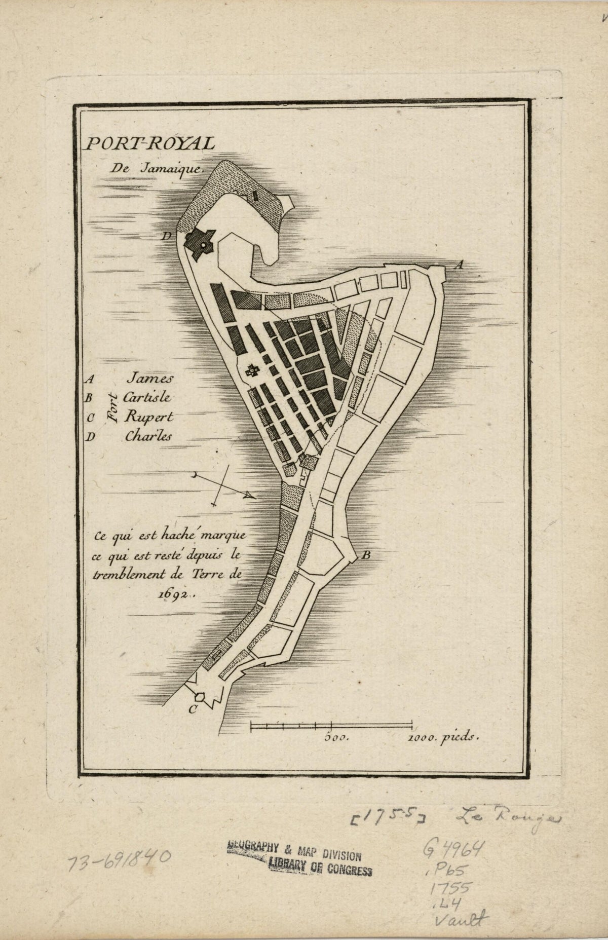 Royal De Jamaique 1755 by Relic Map Company