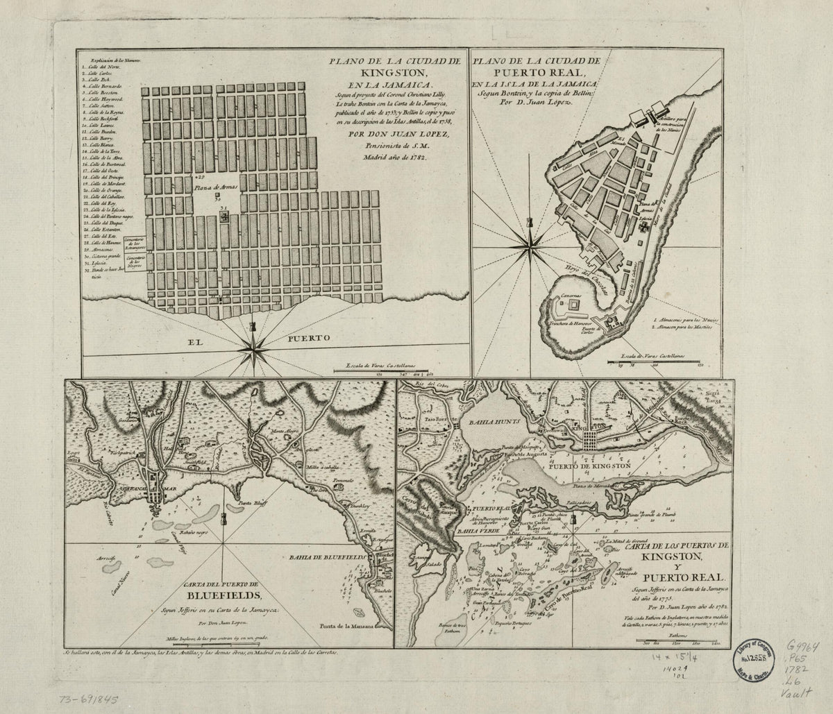 Plano De La Ciudad De Puerto Real, En La Isla De La Jamaica 1782 by Relic Map Company