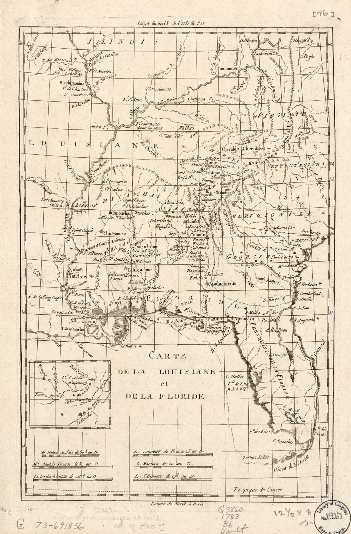 Carte De La Louisiane Et De La Floride 1783 by Relic Map Company