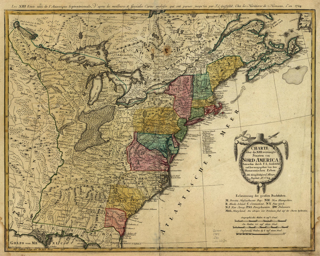 America 1784 by Relic Map Company