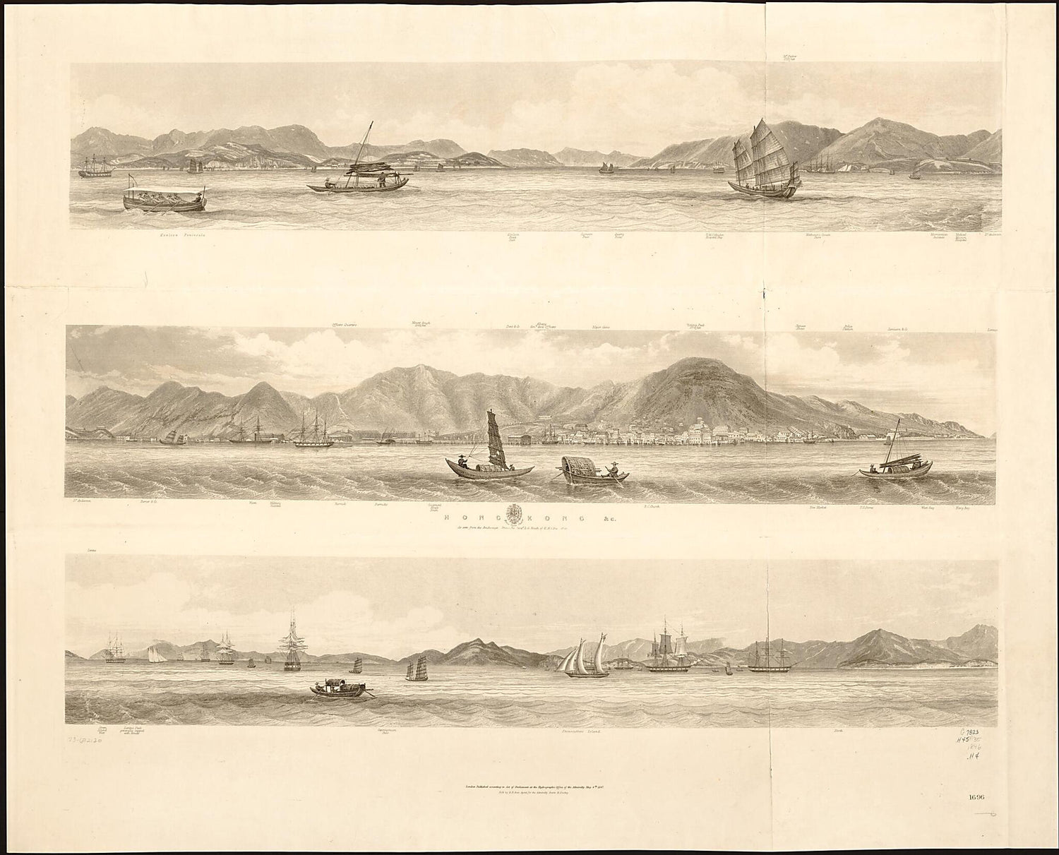 This old map of Hong Kong &amp;c. As Seen from the Anchorage from 1847 was created by  Great Britain. Hydrographic Department, Leopold George Heath in 1847