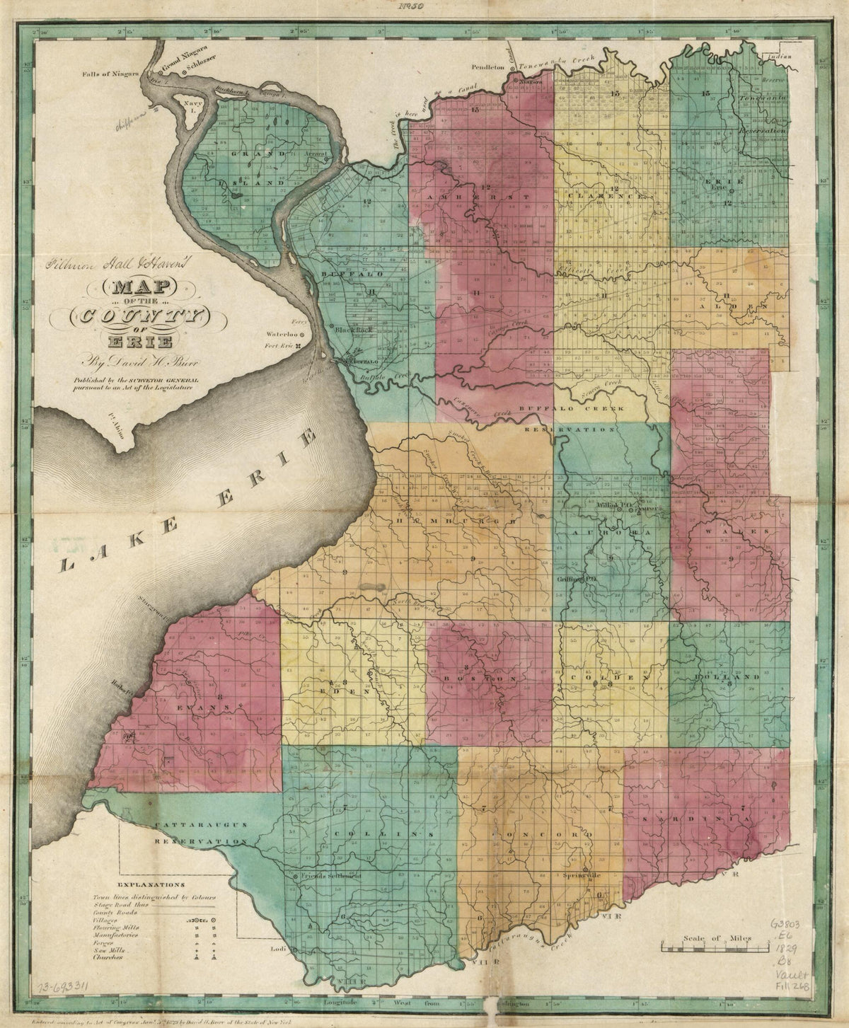 Map of the County of Erie 1829 by Relic Map Company