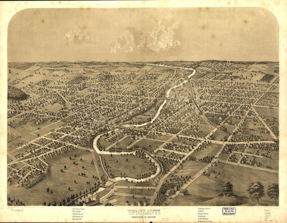 Ypsilanti, Washtenaw County, Michigan 1868 by Relic Map Company