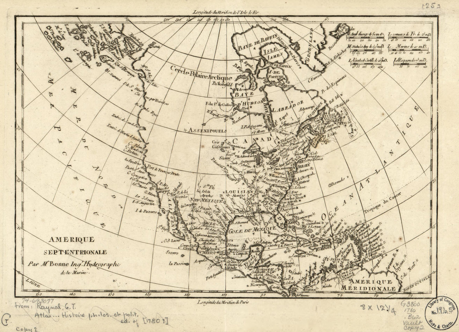 Amérique Septentrionale 1780 by Relic Map Company