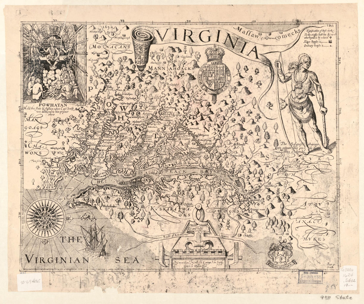 This old map of Virginia from 1900 was created by William Hole, John Smith in 1900