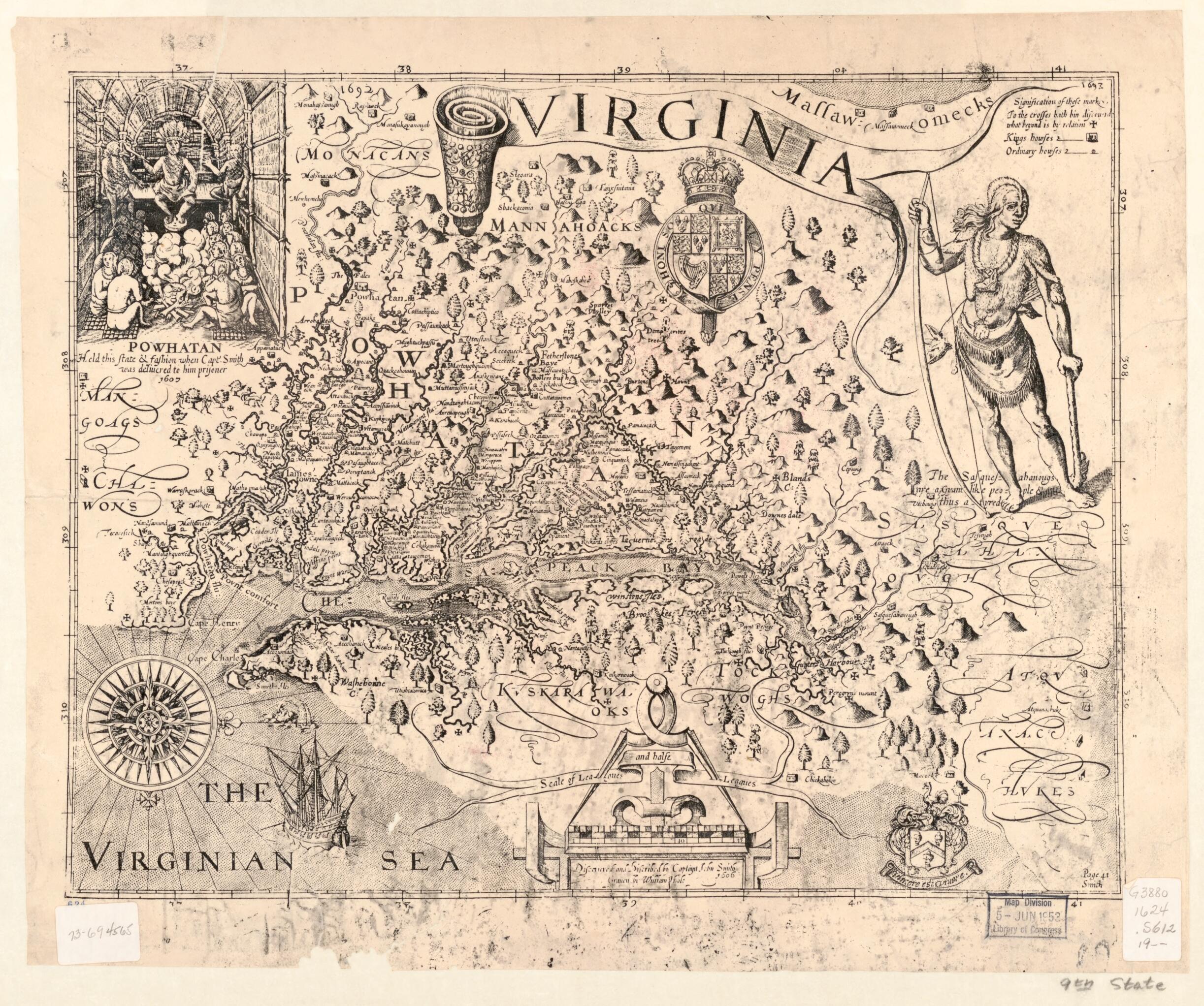 This old map of Virginia from 1900 was created by William Hole, John Smith in 1900