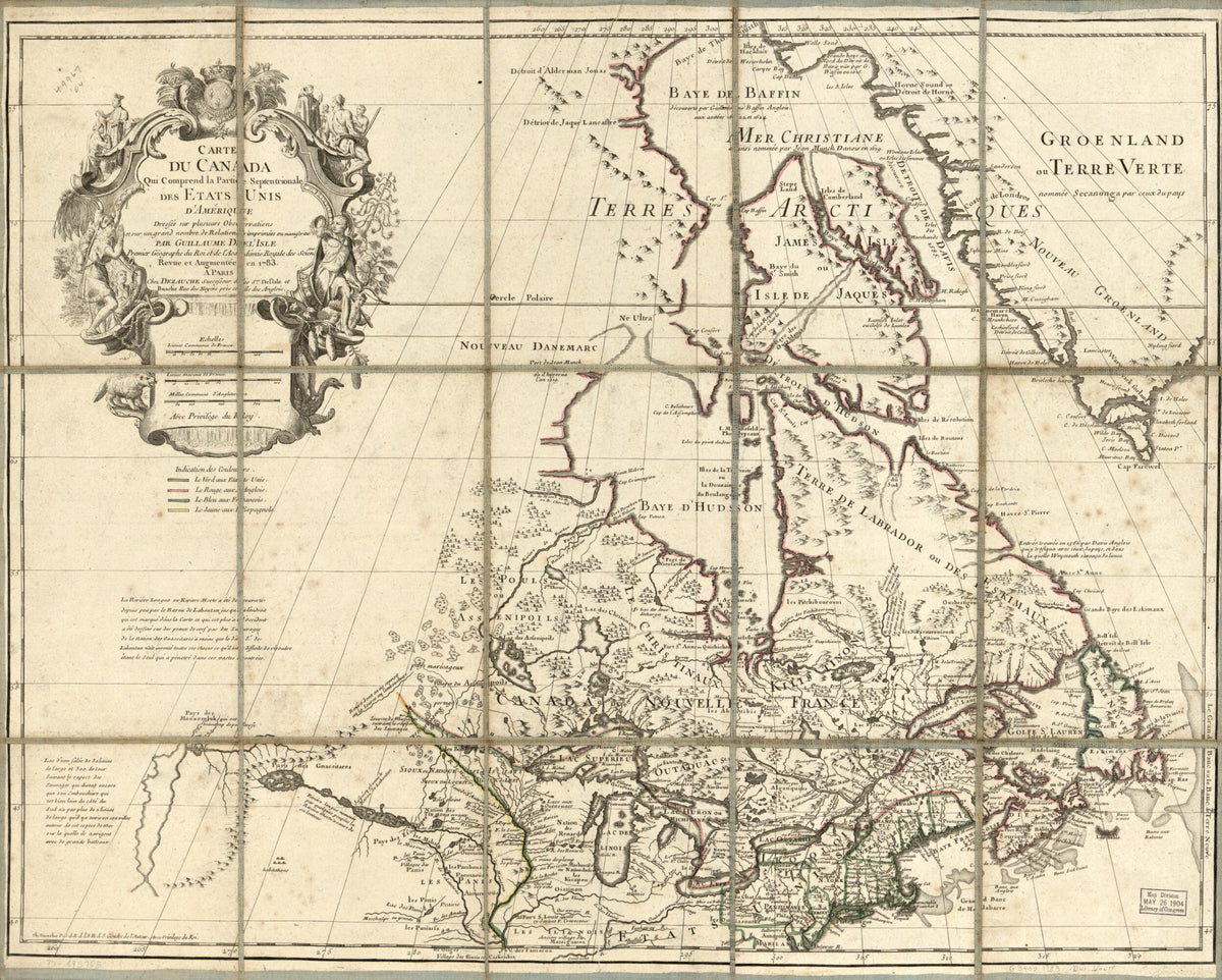 Carte Du Canada Qui Comprend La Partie Septentrionale Des Etats Unis D&