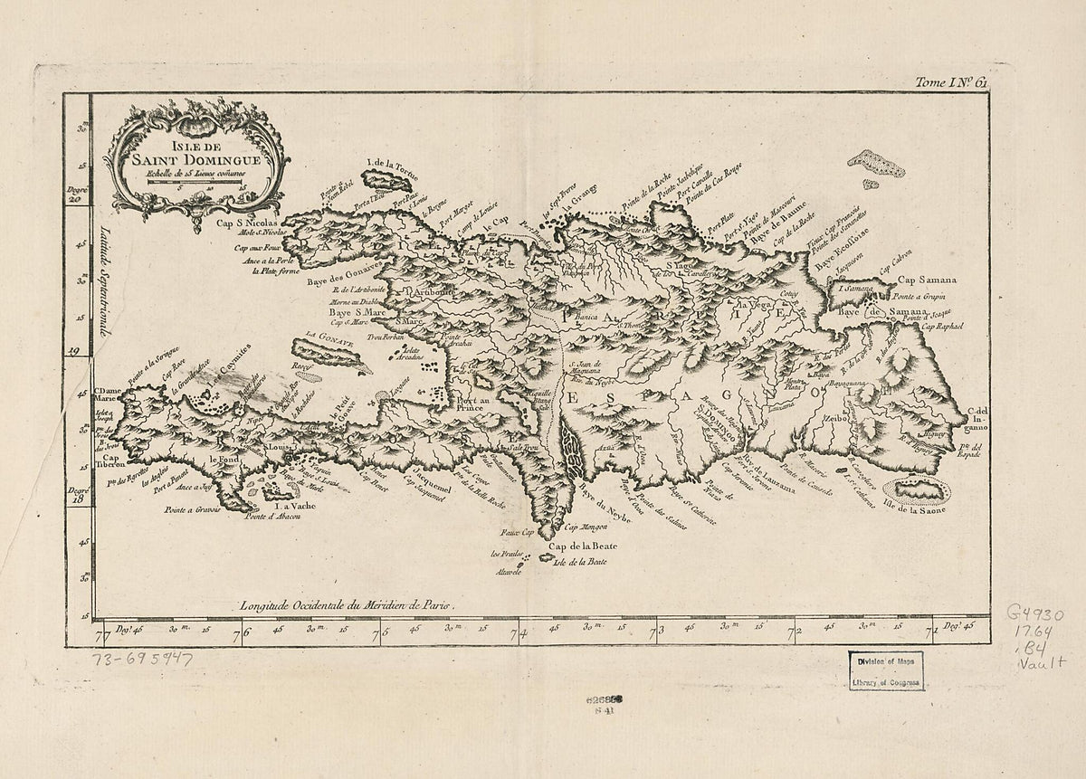 Isle De Saint Domingue 1764 by Relic Map Company