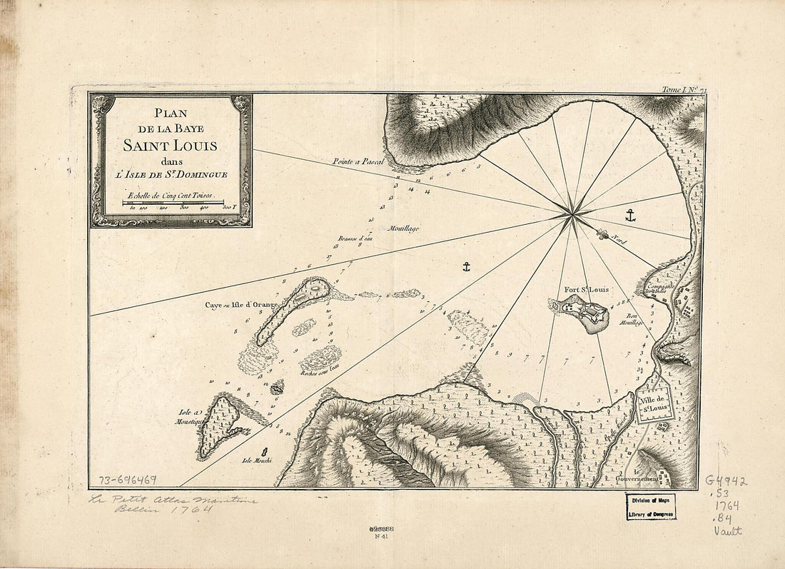 This old map of Plan De La Baye Saint Louis Dans L&