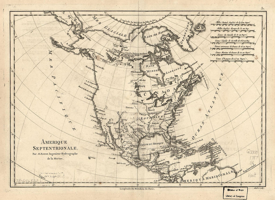 Amérique Septentrionale 1788 by Relic Map Company