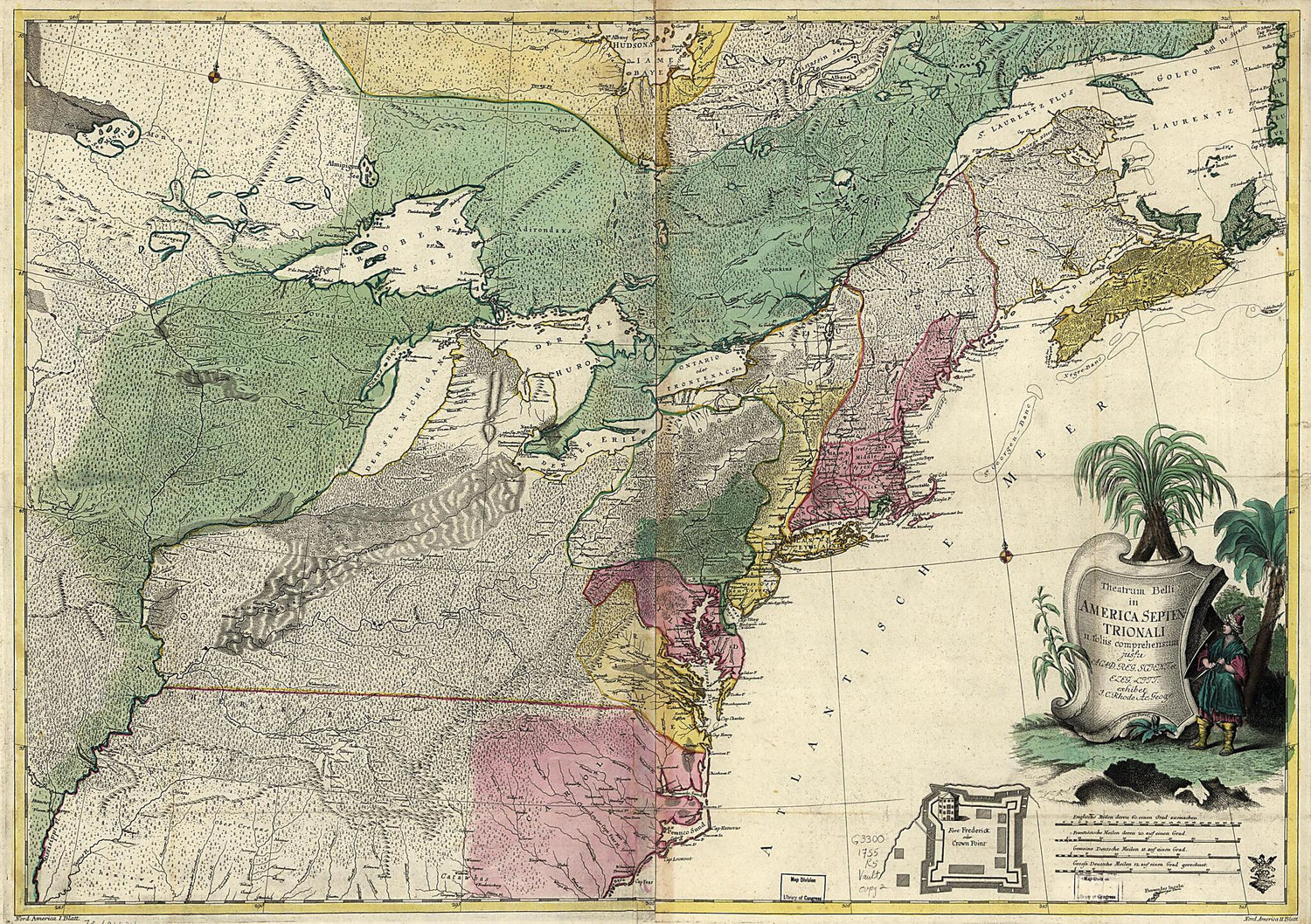 Theatrum Belli In America Septentrionali 1755 by Relic Map Company
