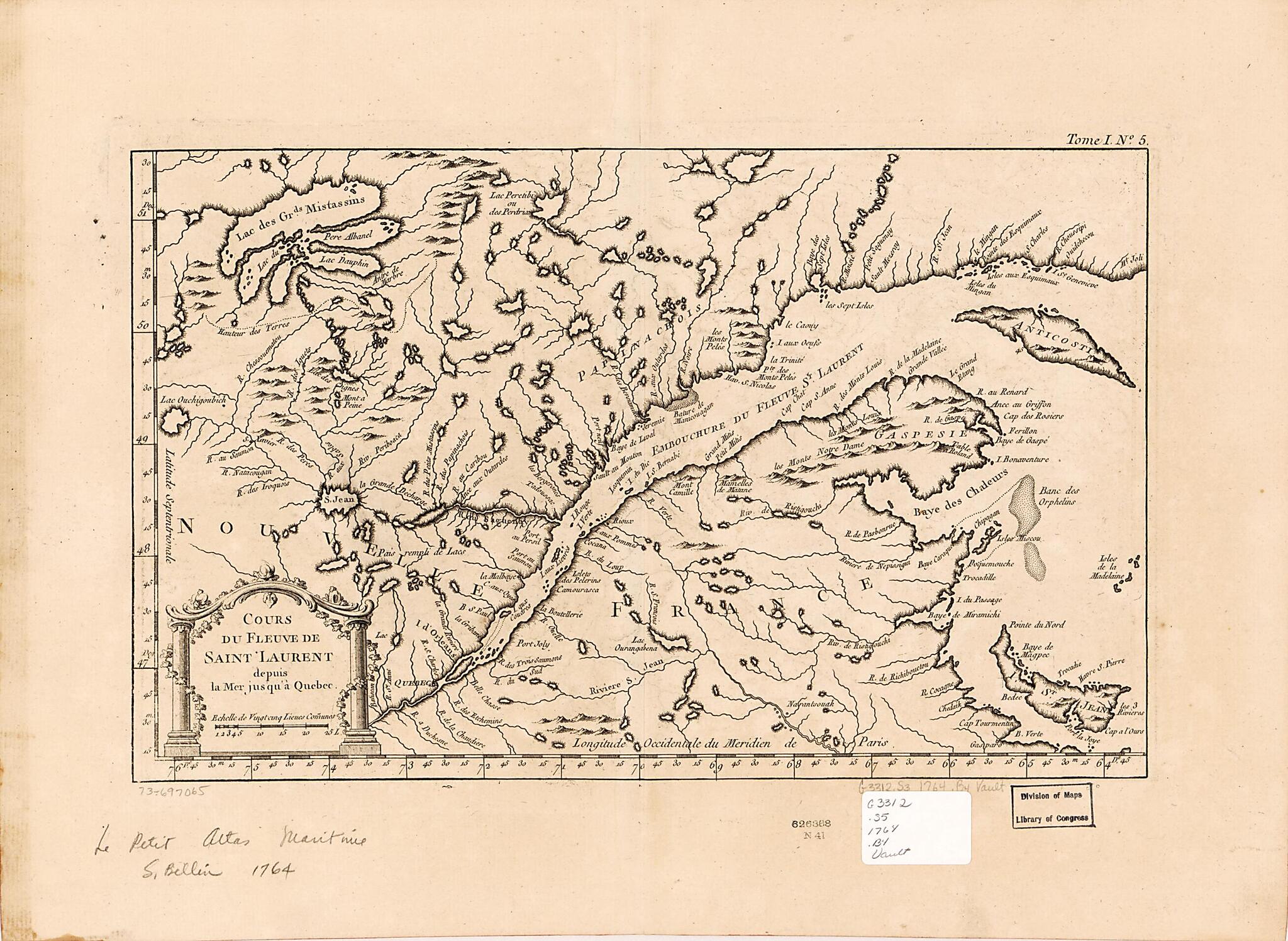 This old map of Cours De Fleuve De Saint Laurent Depuis La Mer Jusqu&