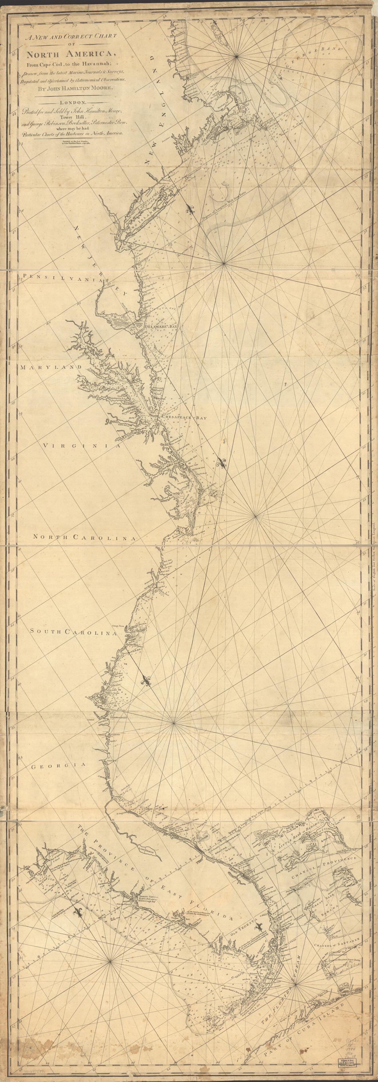 This old map of Cod, to the Havannah; from 1784 was created by John Hamilton Moore, G. G. (George G.) Robinson in 1784